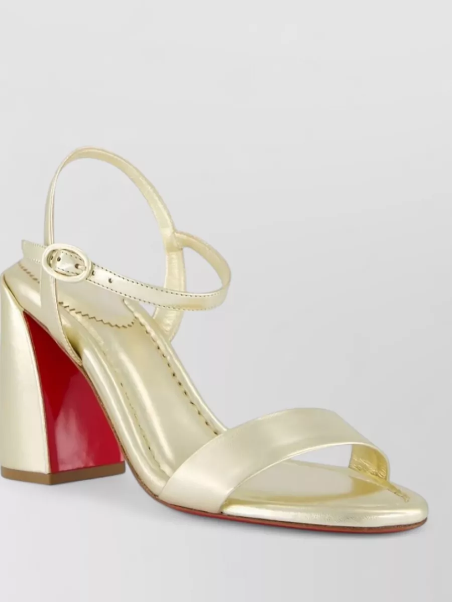Christian Louboutin Leather Block Heel Sandals