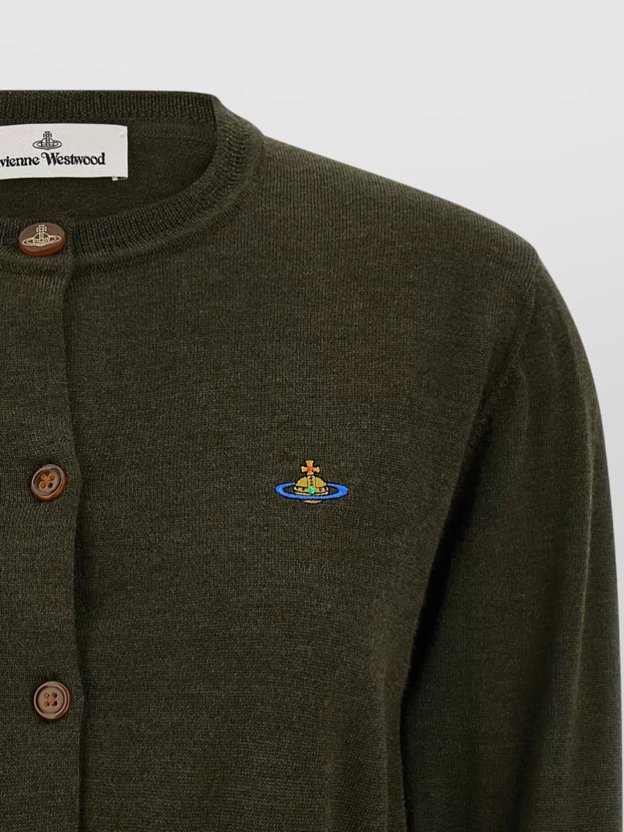 Vivienne Westwood Bea Cropped Cardigan Long Sleeve Crew Neck