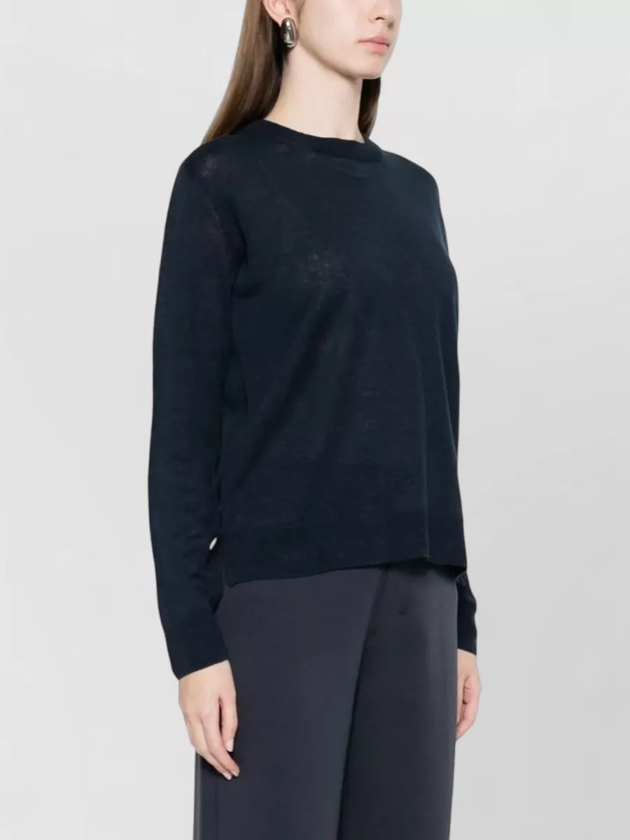 S Max Mara Linen Ribbed Crew-Neck Jumper