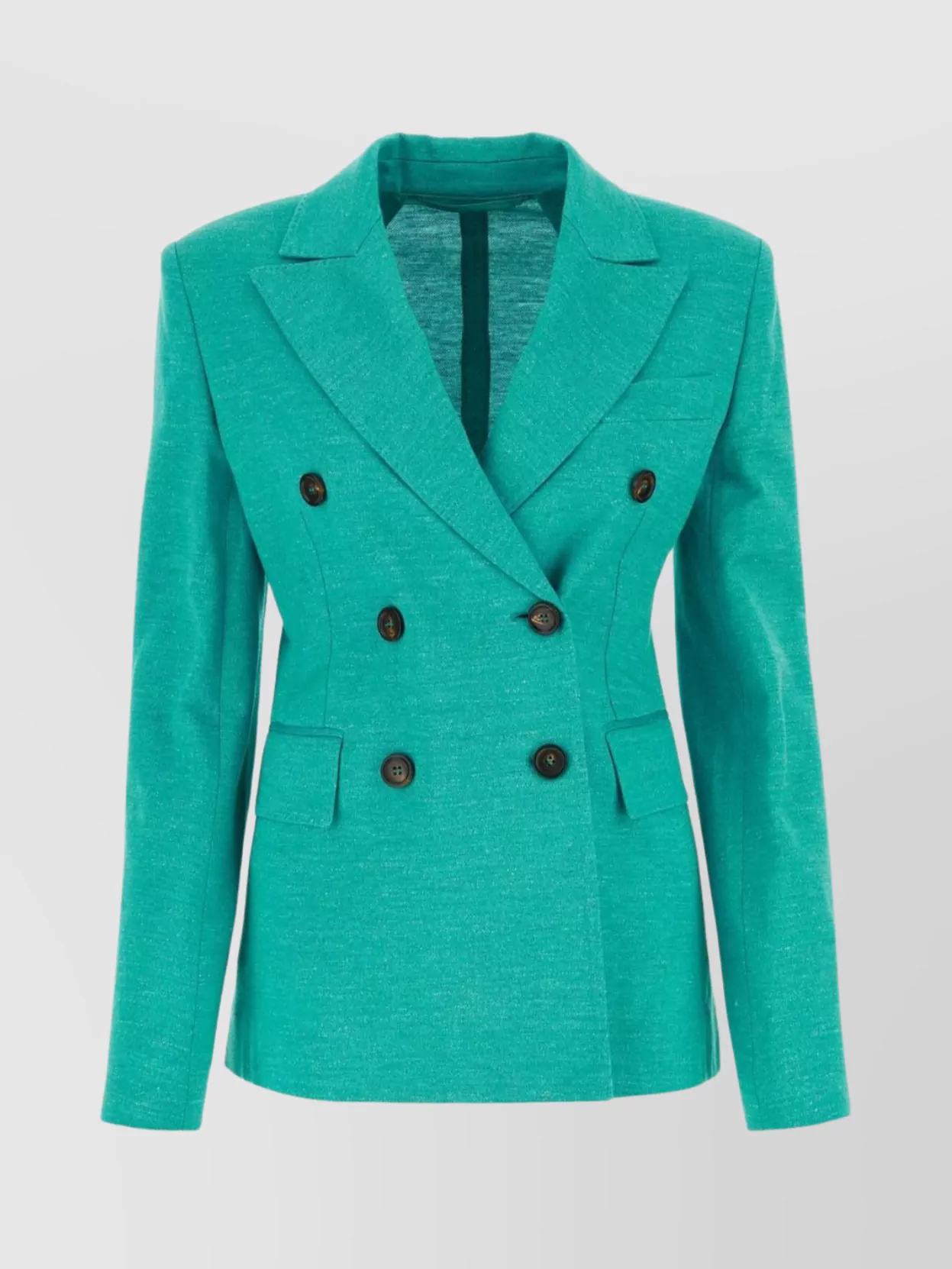 Max Mara Tailored Blazer Jacket Structured Shoulders In Blue