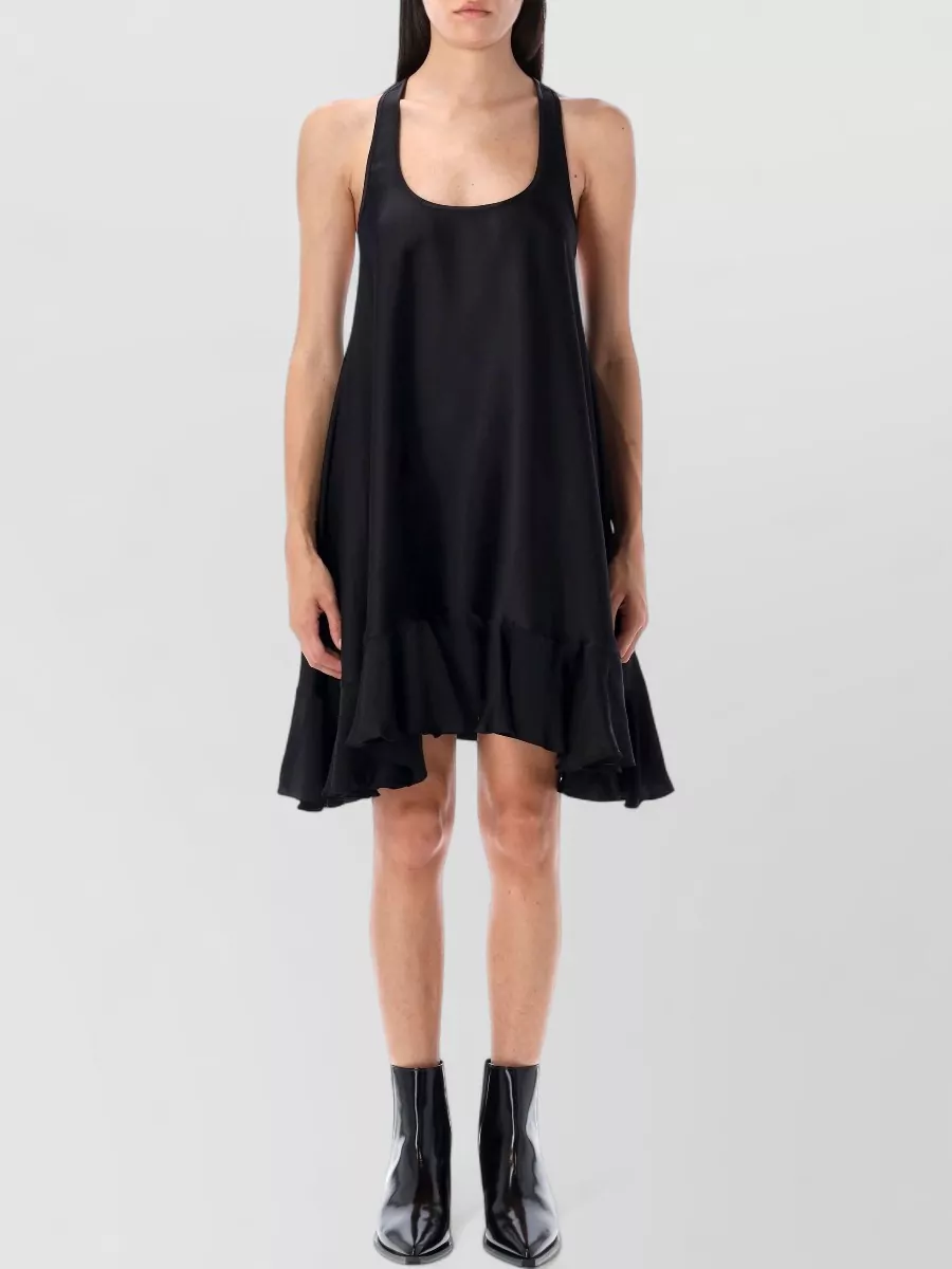 Anine Bing Silk Blend Sleeveless Ruffled Mini Dress