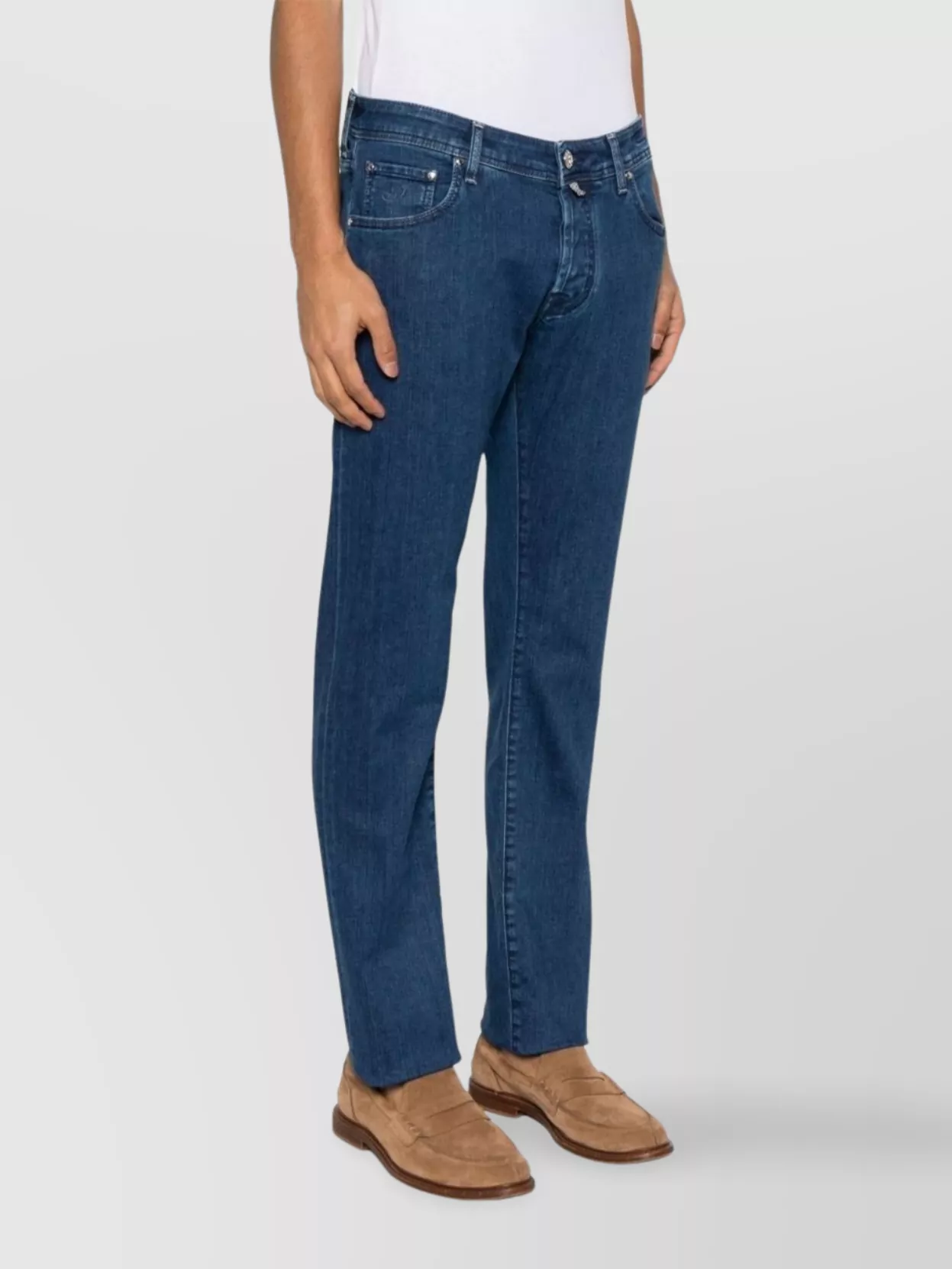 Jacob Cohen Belt Loop Denim Trousers In Blue