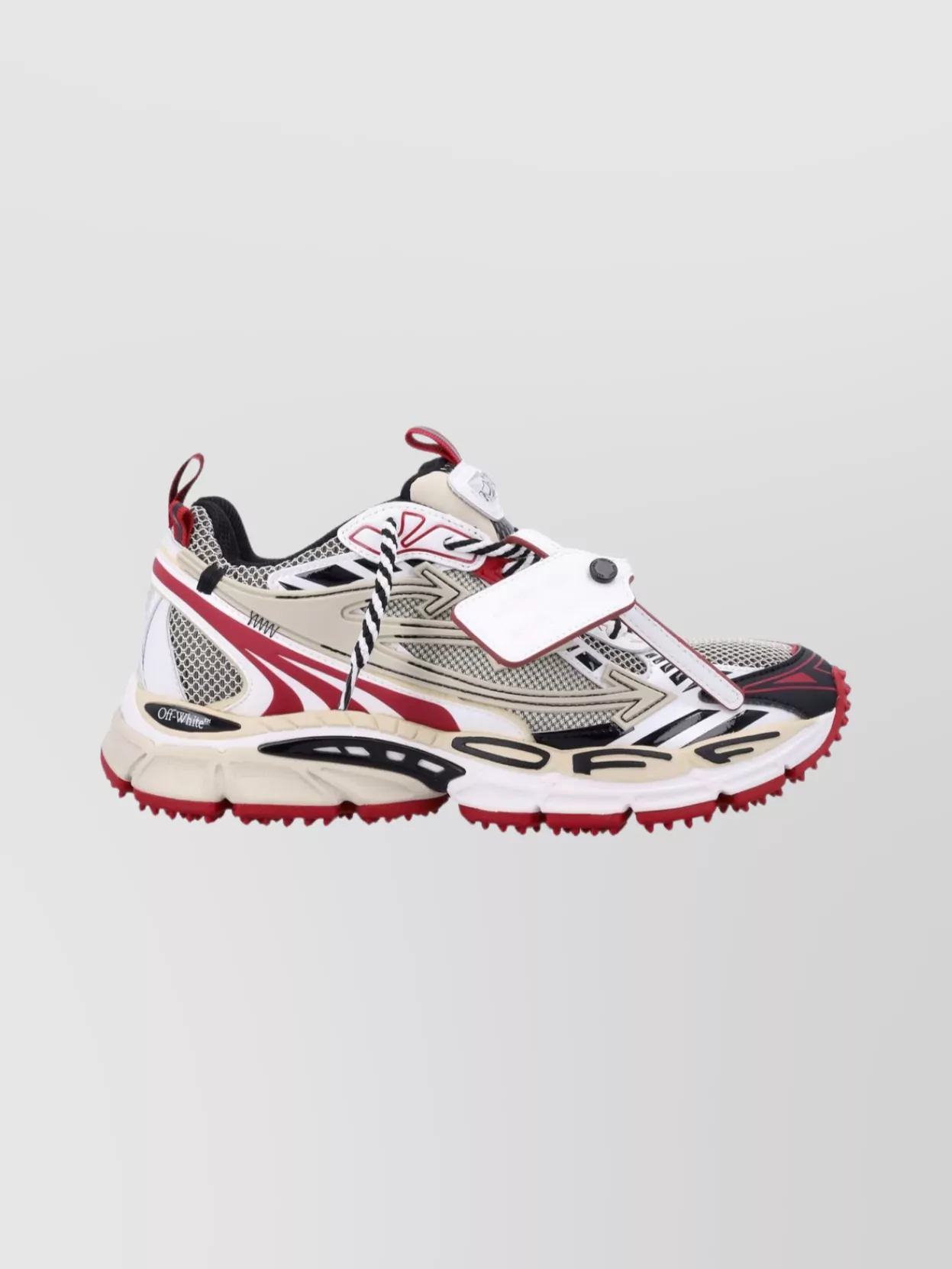 Off-White Sneakers With Mesh Upper And Rubber Sole