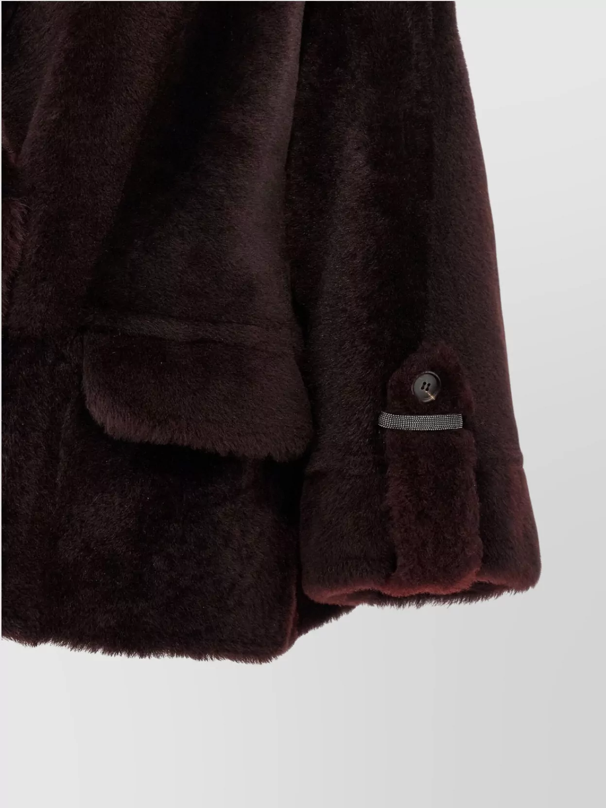 Brunello Cucinelli Double-Breasted Reversible Fur Jacket With Front Pockets