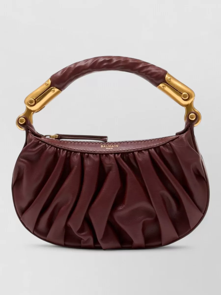 Balmain ebene mini suede shoulder bag