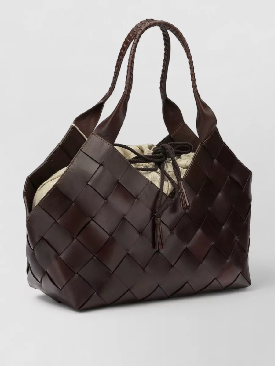 Dragon Diffusion Woven Shoulder Bag Featuring Dual Handles