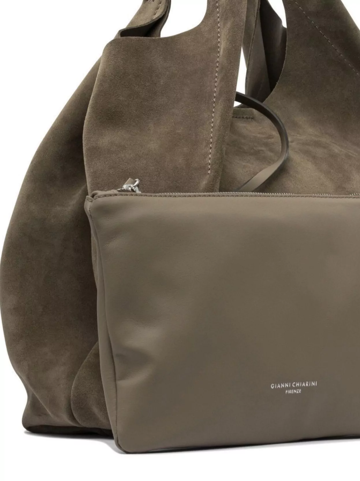 Gianni Chiarini Double Handle Suede Finish Shoulder Bags