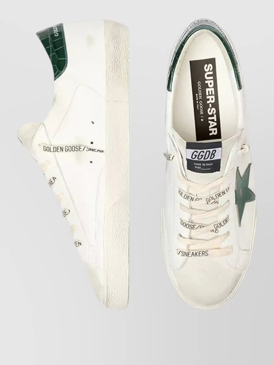 Golden Goose Superstar Sneakers Round Toe Flat Sole Distressed