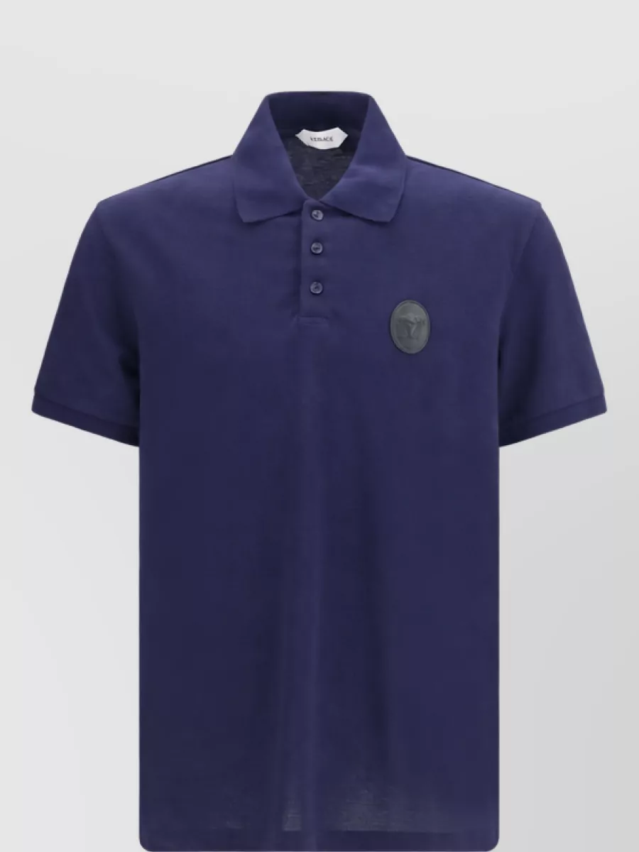 Versace cotton piqué short-sleeve polo shirt