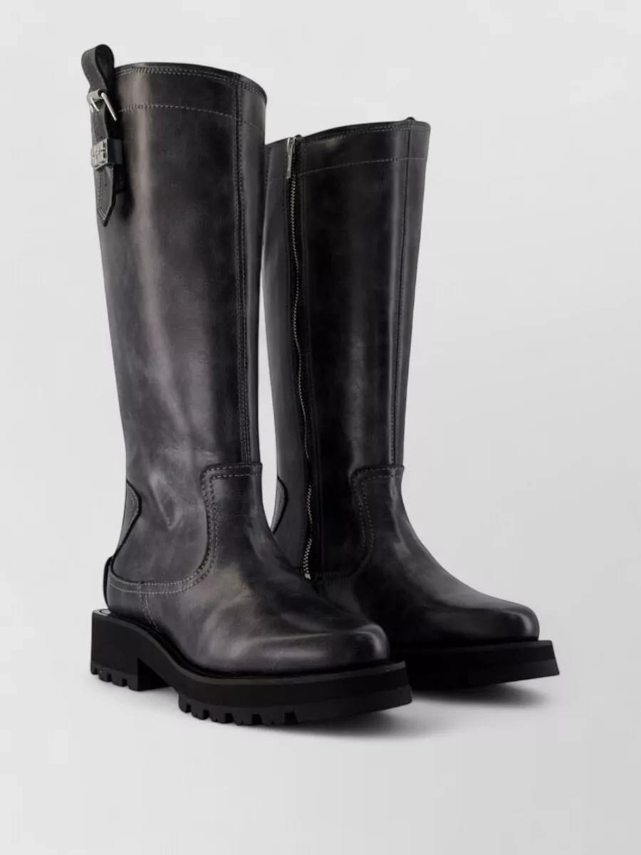 Ganni leather studded boots