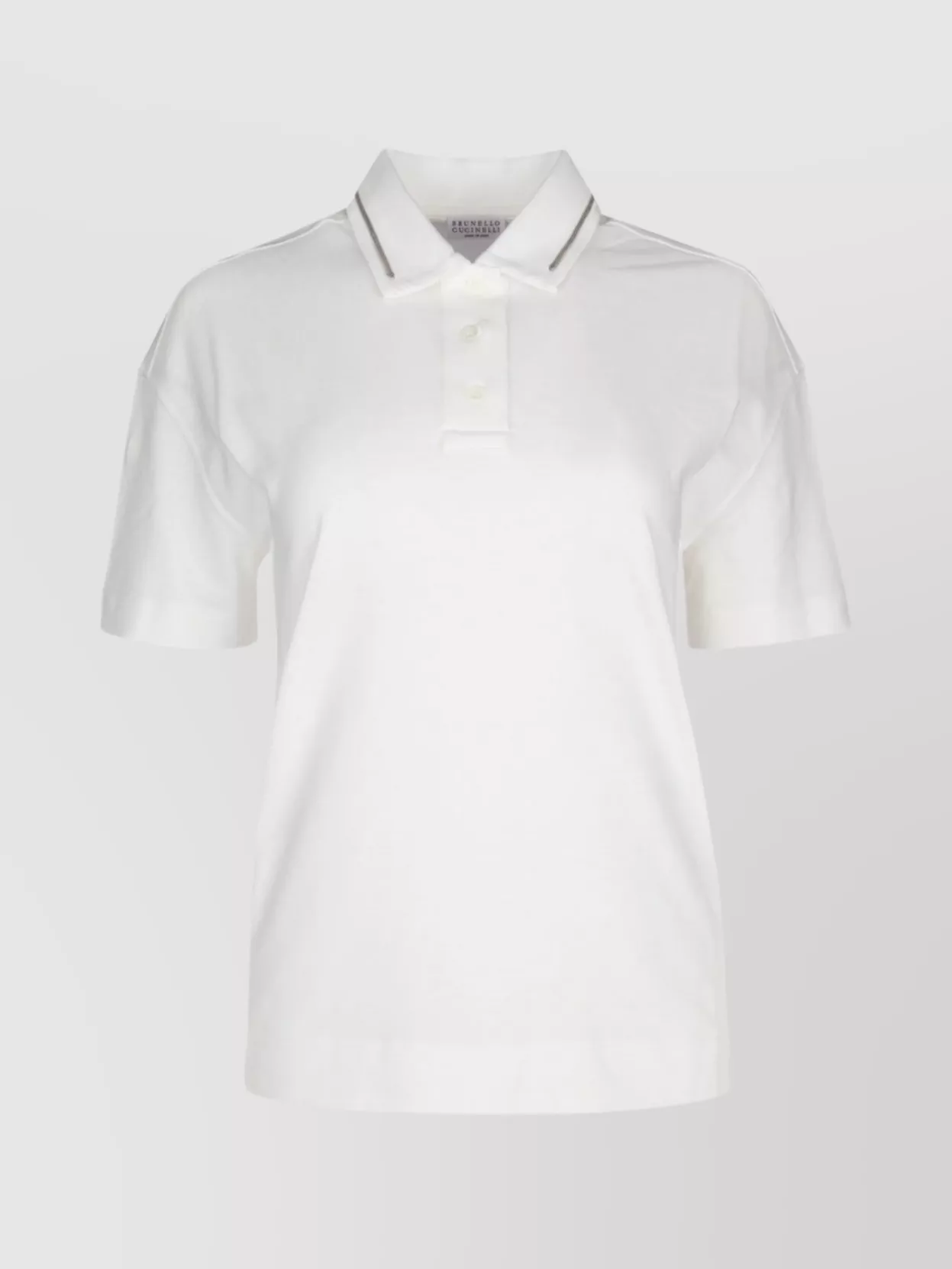 Shop Brunello Cucinelli Ribbed Collar Short Sleeve Polo Shirt