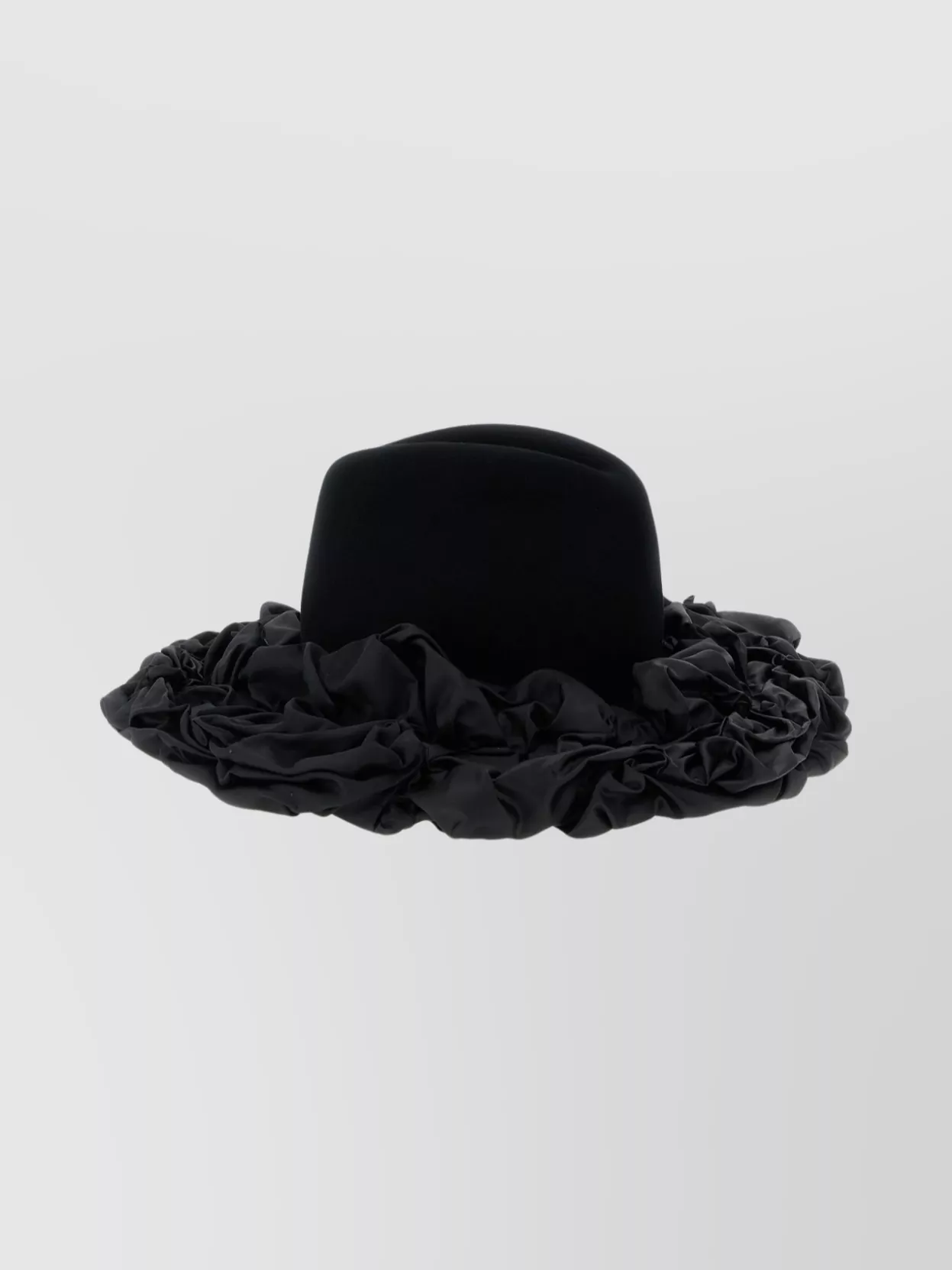 Comme Des Garçons Hizume Collaboration Hat Ruffled Trim In Black
