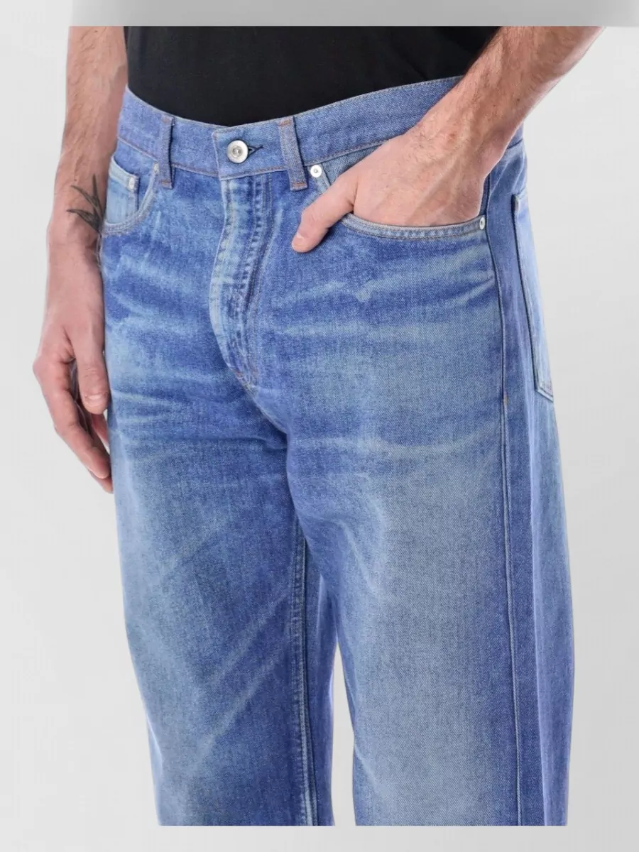 Our Legacy Printed Cotton Wide Straight-Leg Jeans