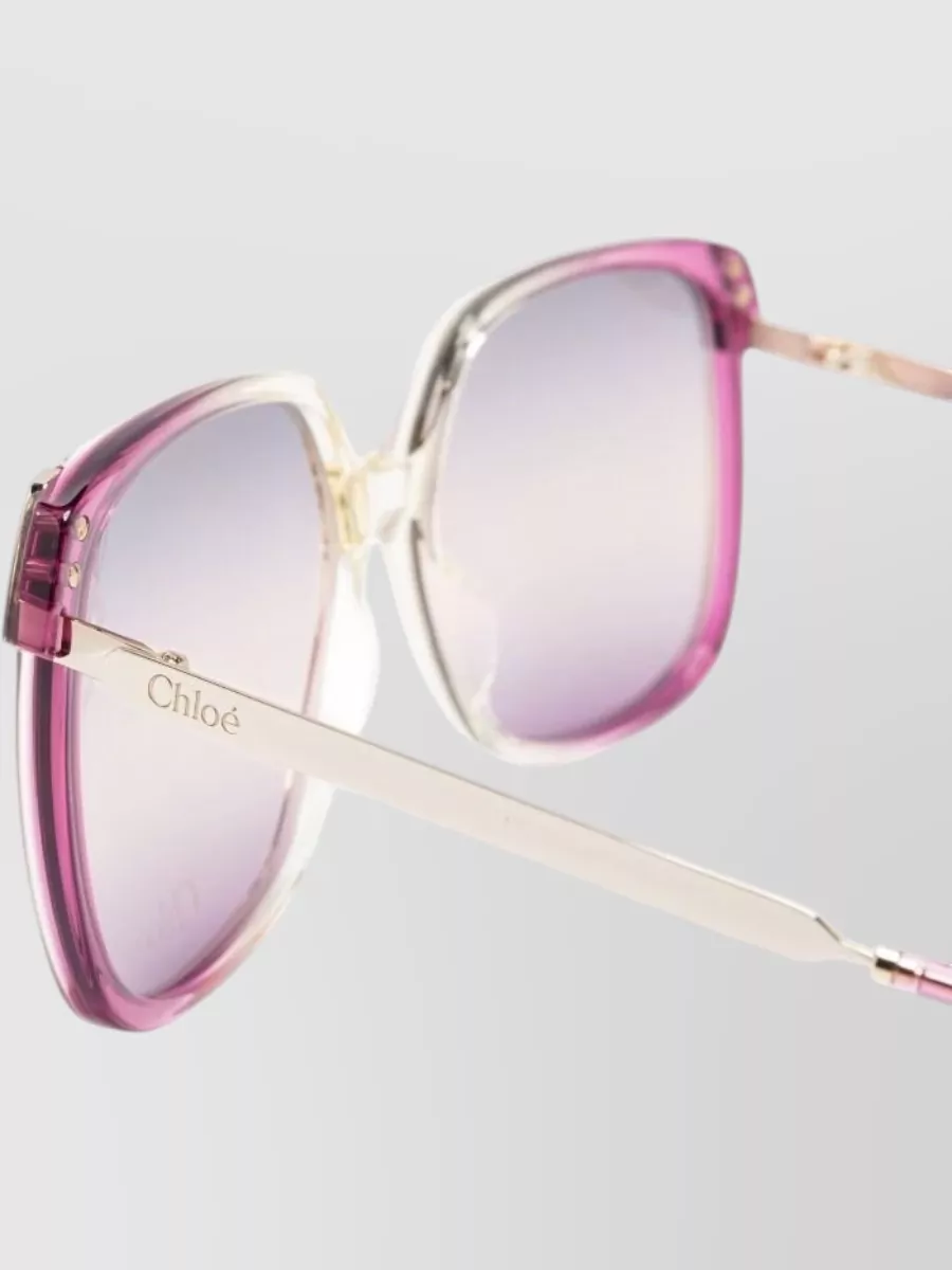 Chloé Square Frame Sunglasses Gradient Lenses