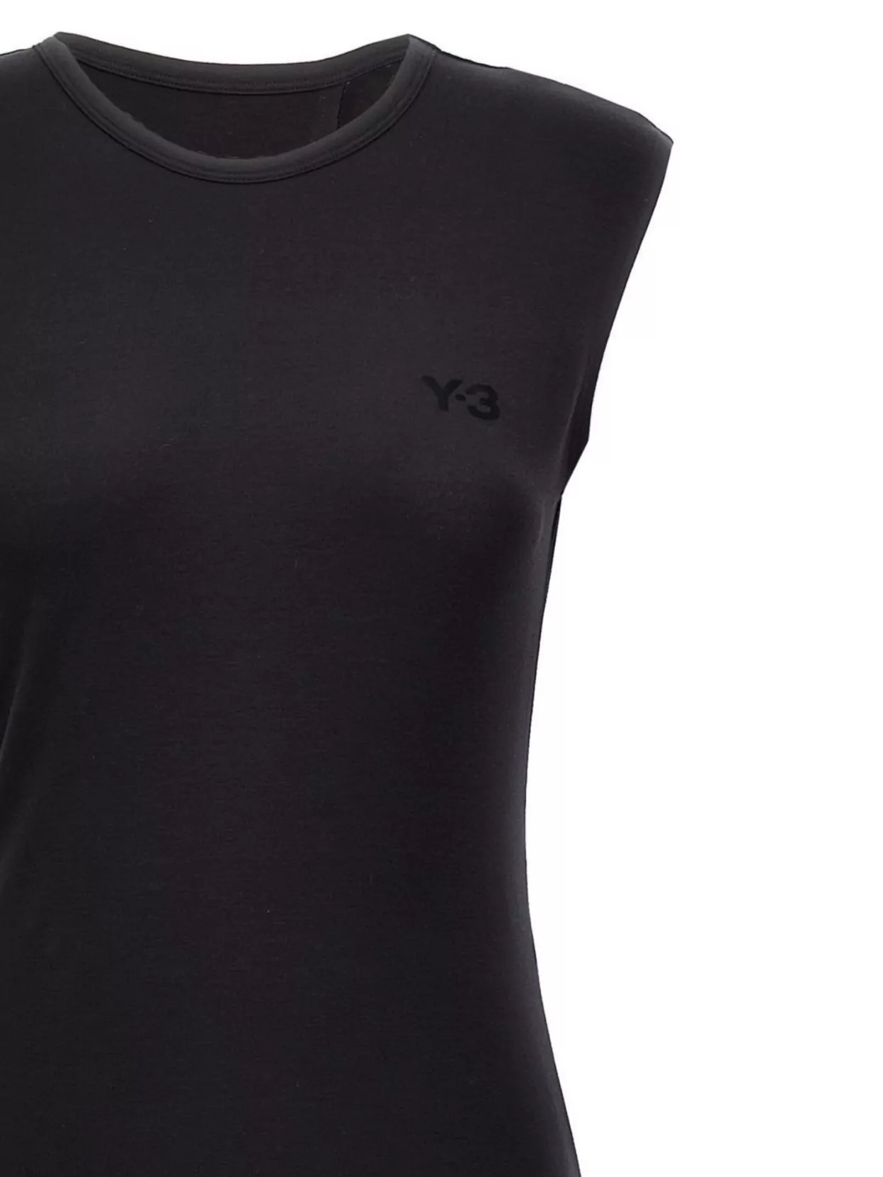 Y-3 Crew Neck Maxi Length Dress With Side Stripe Detail