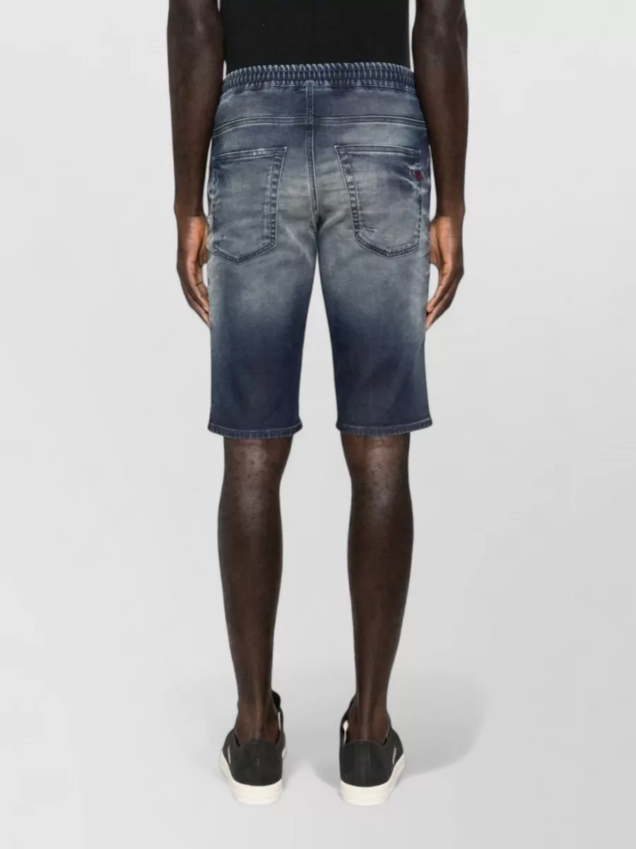Diesel Denim Shorts Faded Wash Elasticated Waistband