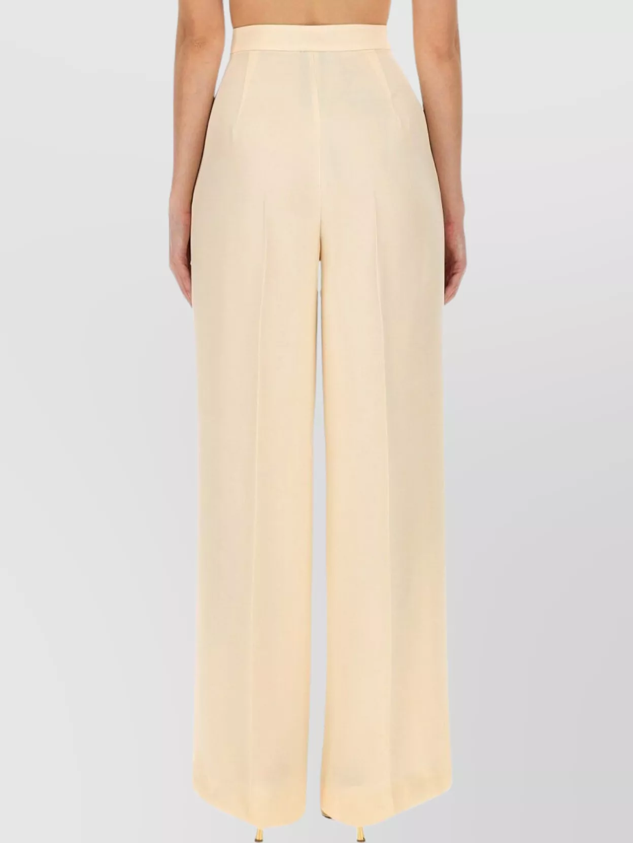 Max Mara Wide Leg High Waist Trousers In Neutral