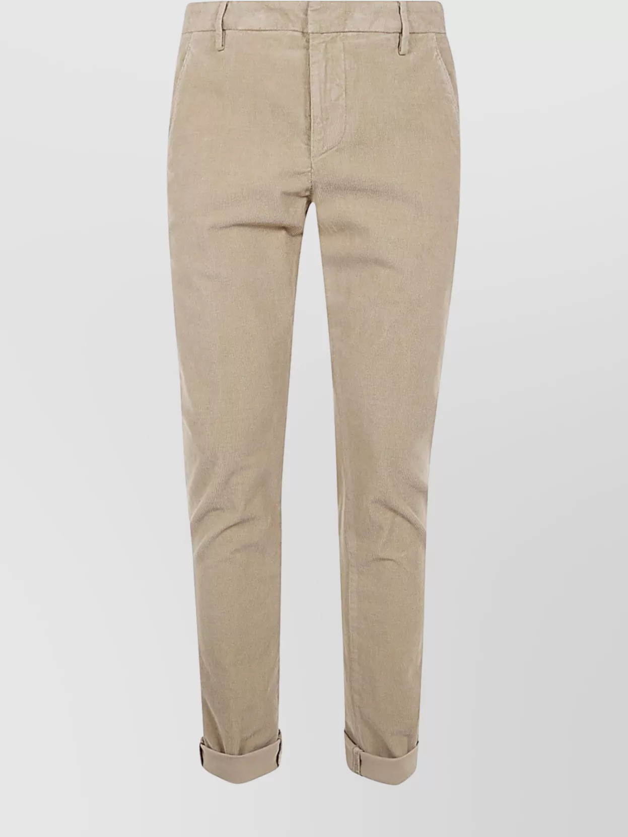 Dondup Corduroy Trousers With Belt Loops And Pockets In Yellow