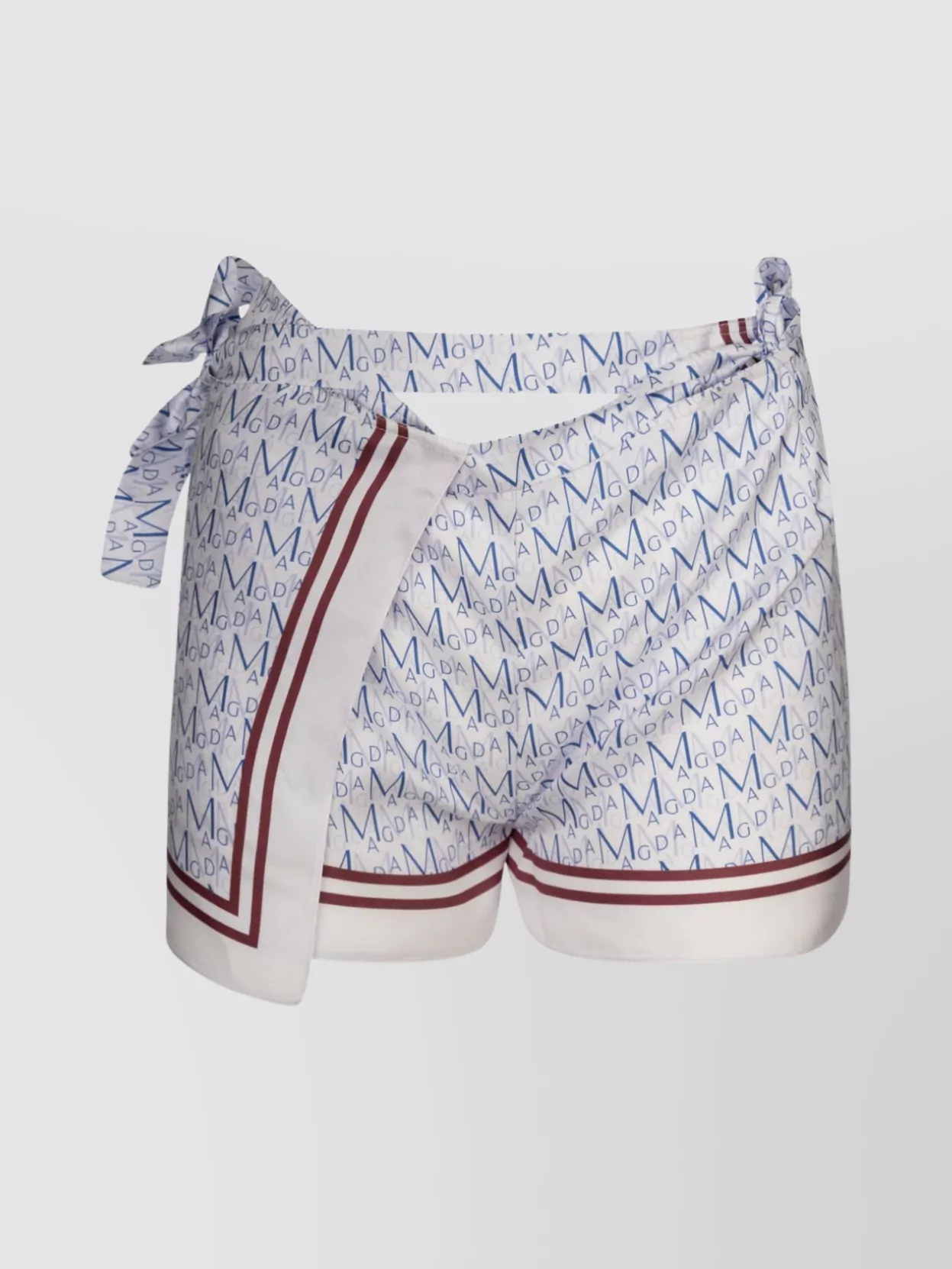 Magda Butrym Stylish Shorts With Side Slit And Tie In Blue