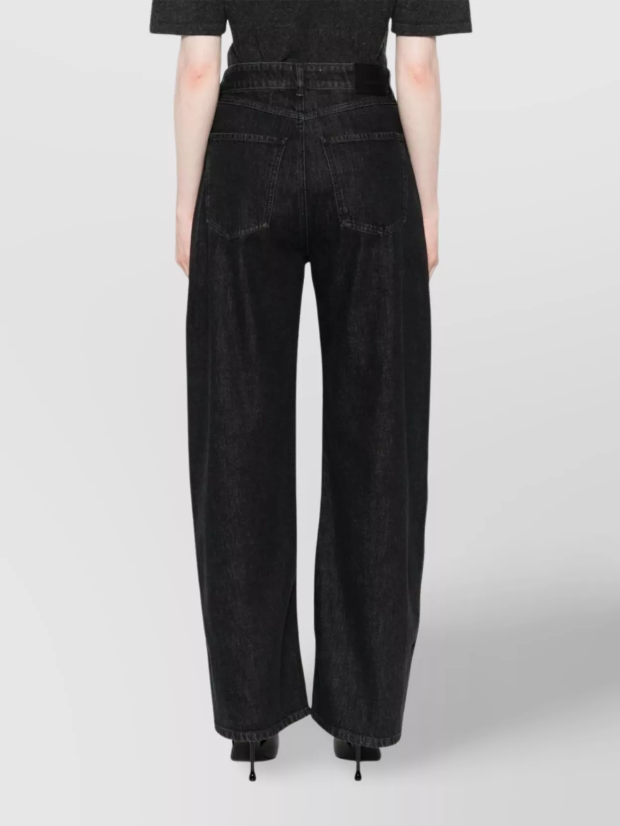 Sportmax High Waist Wide Leg Denim Trousers