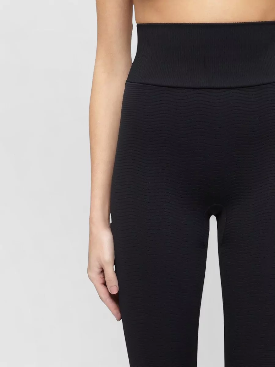 Wolford Wellness High Waistband Ribbed Stretch Leggings