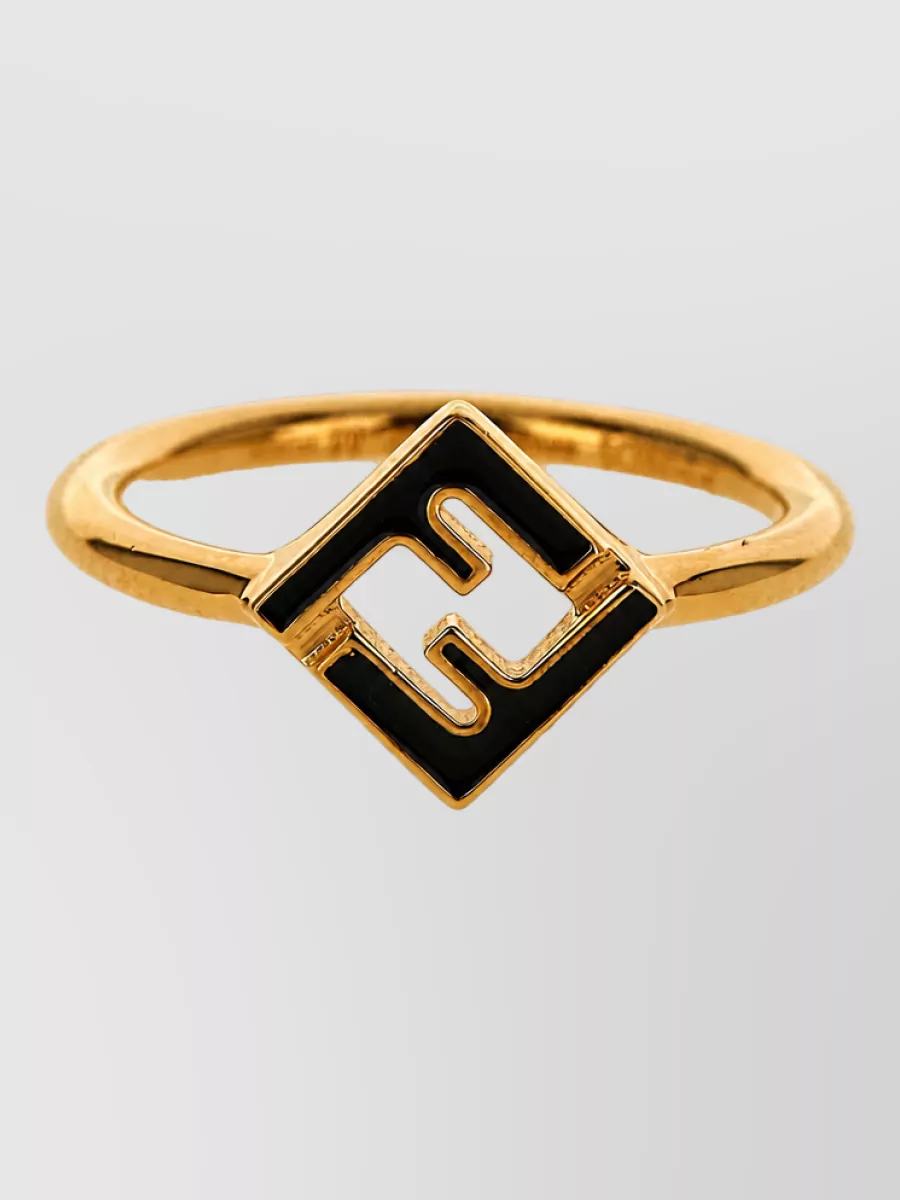 Fendi bronze logo cutout ring