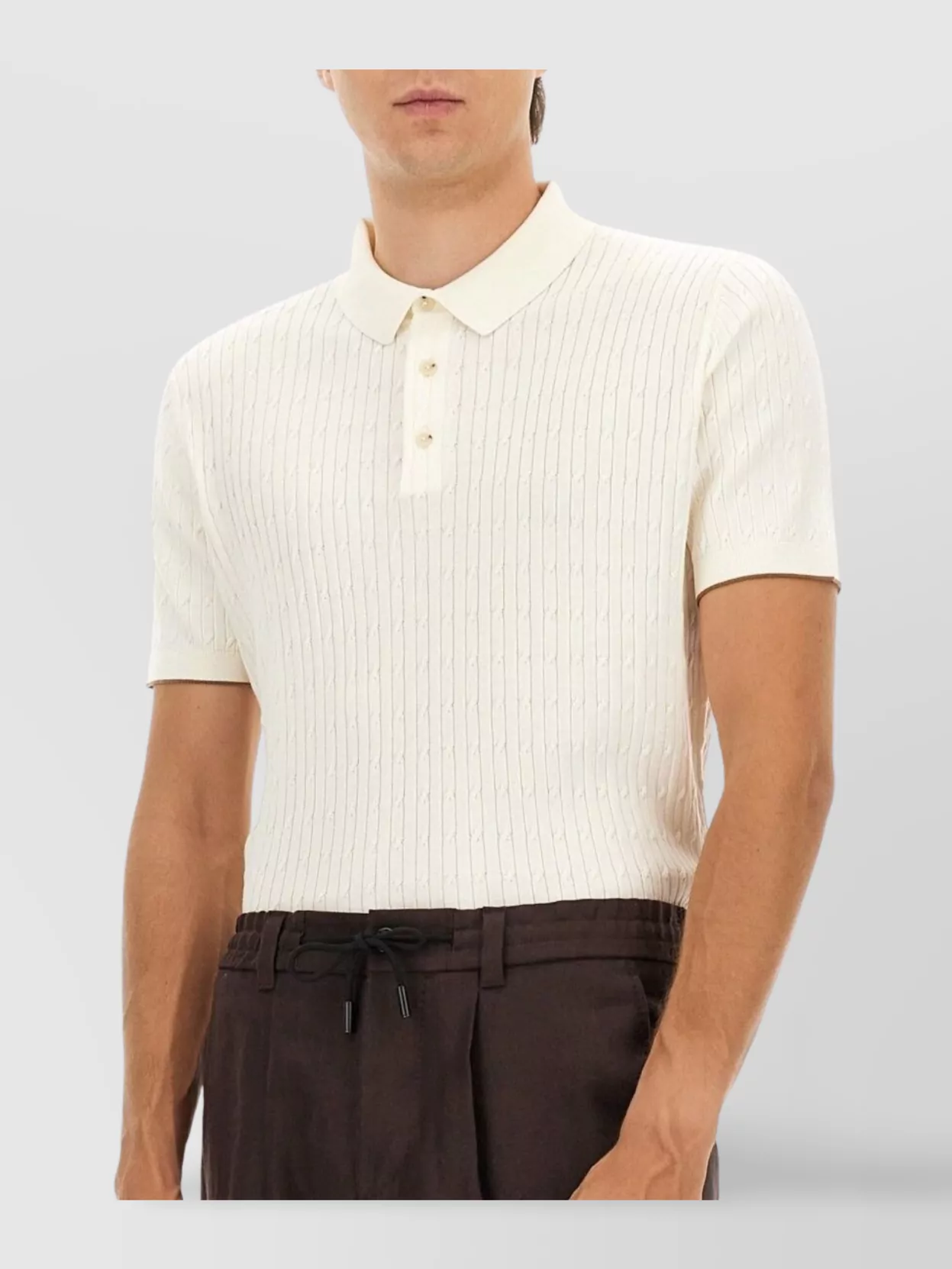 Boss Textured Knit Short Sleeve Polo Shirt