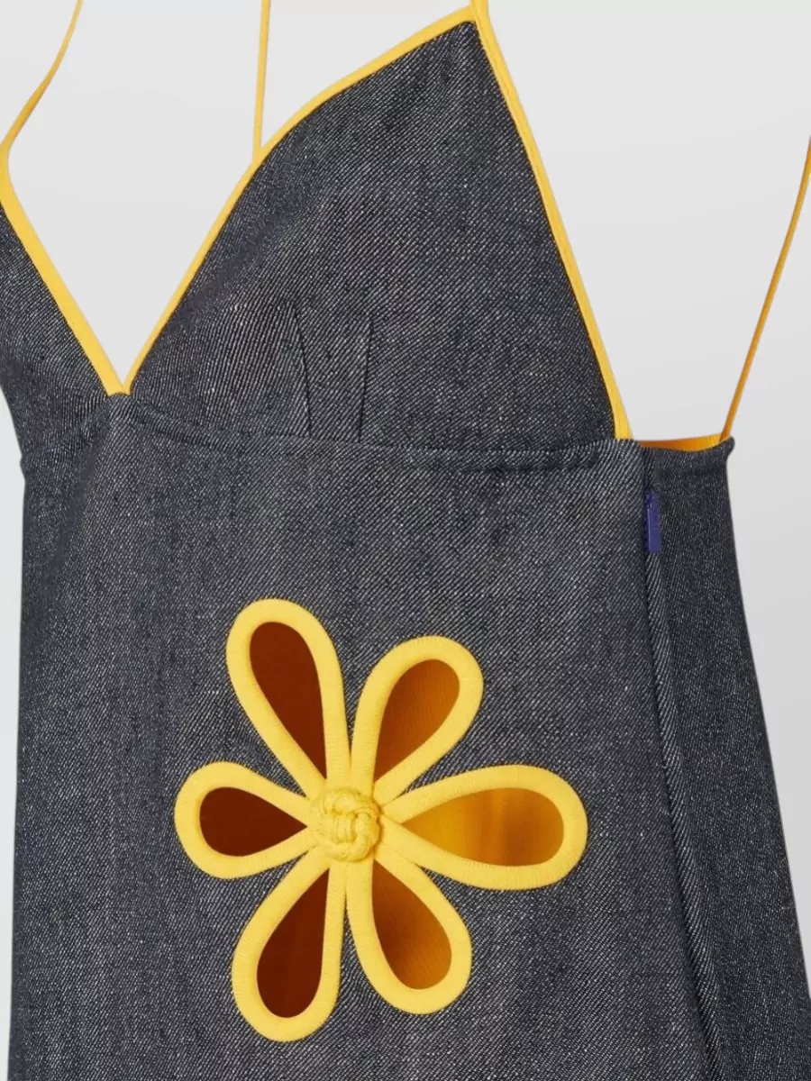 Fendi Denim V-Neck Sleeveless Midi Dress