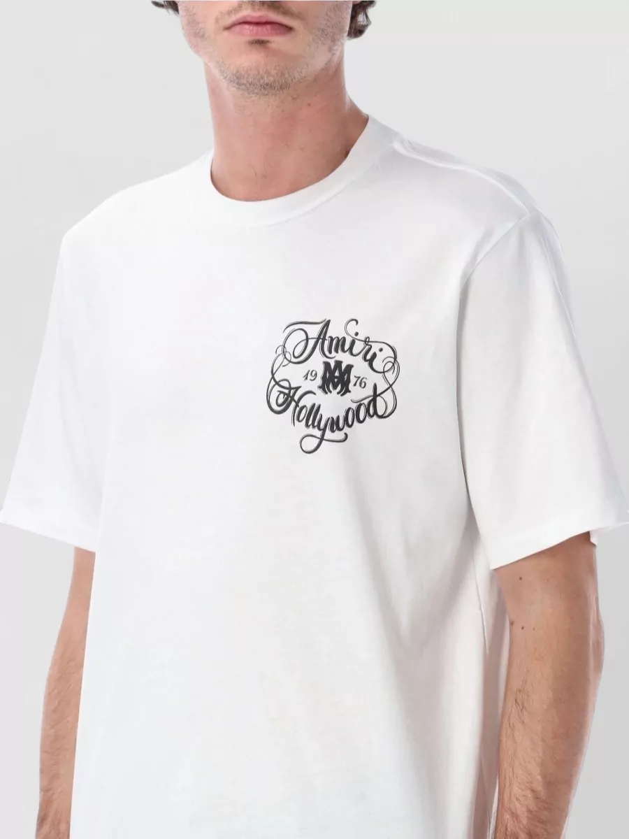 Amiri Hollywood Graphic Logo Crew Neck T-Shirt