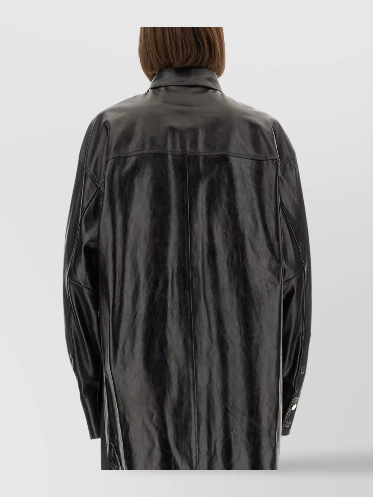 Sportmax Leather Shirt With Long Sleeves And Pocket