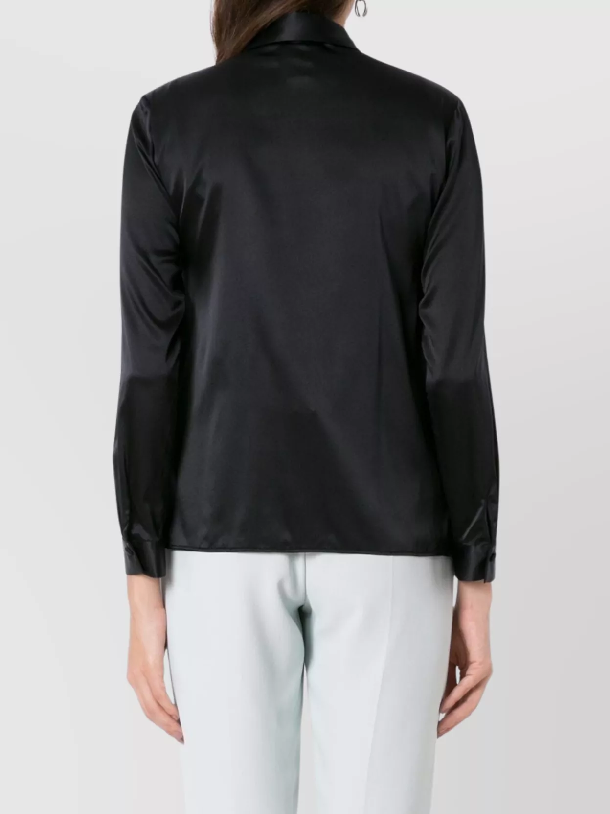 Shop Emporio Armani Stretch-silk Shirt Luxe Satin Finish