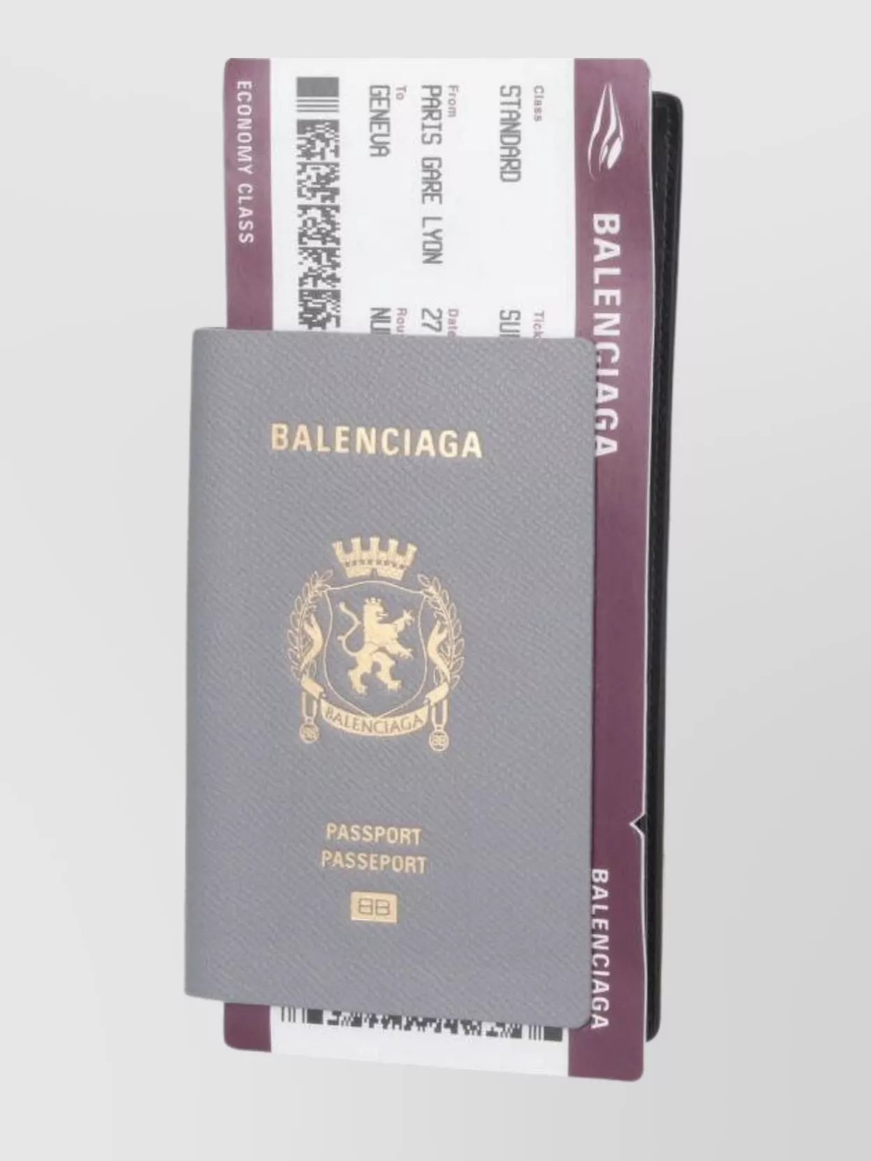 Balenciaga Signature Logo Cardholder Passport Zip Wallet