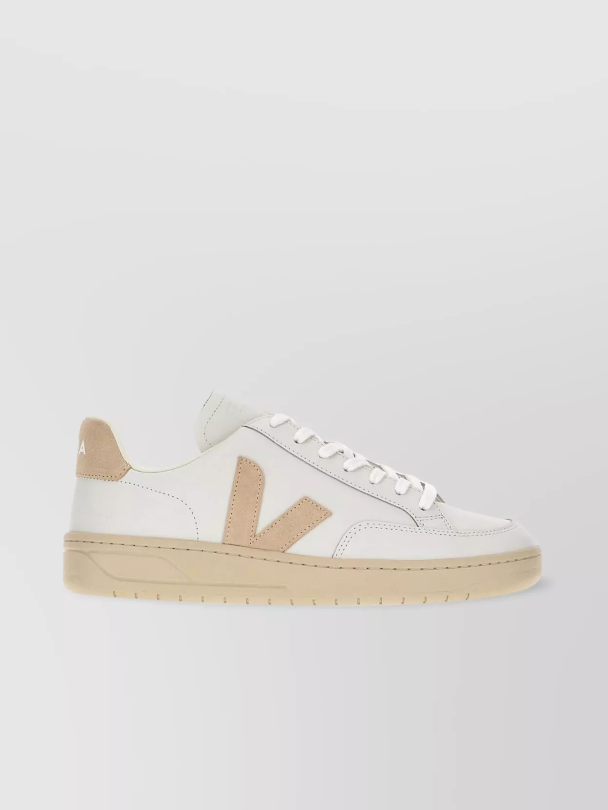 Veja Leather Sneakers V-12 Perforated Rubber Sole