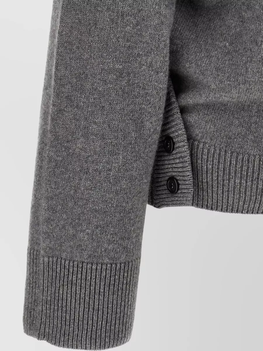 Armarium Cashmere Wool Ribbed V-Neck Cardigan