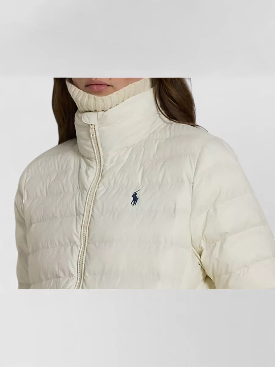 Ralph Lauren Hooded Quilted Coat Ribbed Cuffs Pockets
