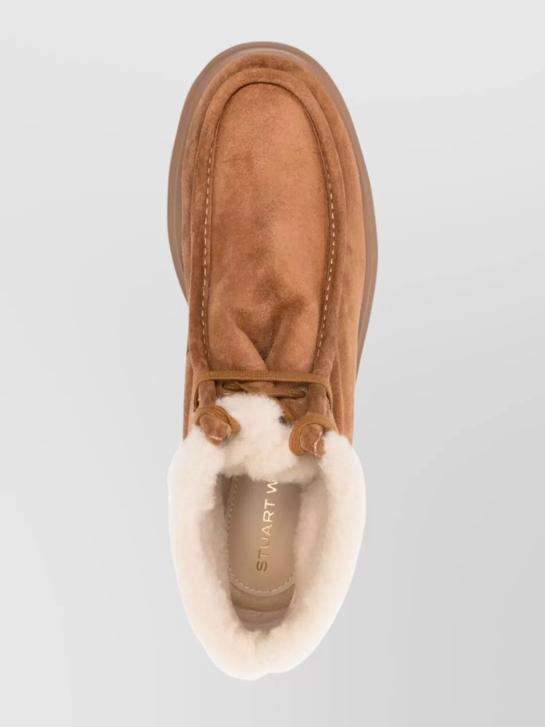 Stuart Weitzman Suede Lace-Up Ankle Boots With Chunky Sole