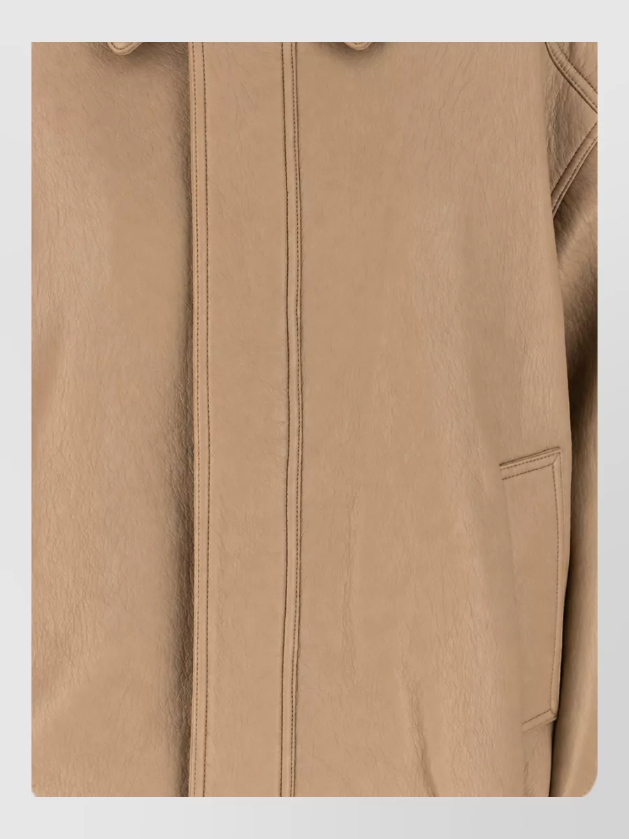 Agolde leather single-breasted coat
