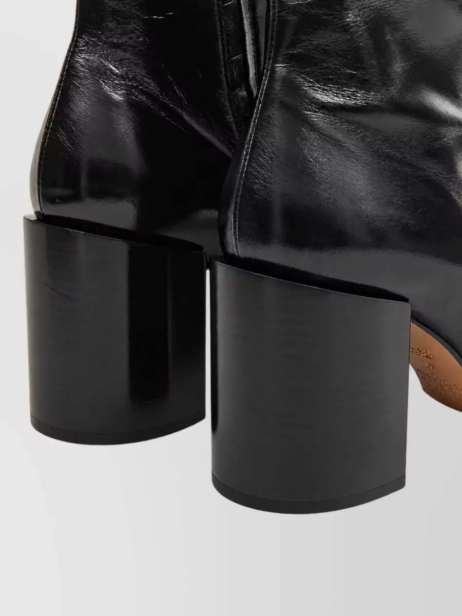 Maison Margiela Leather Square-Toe Ankle Boots