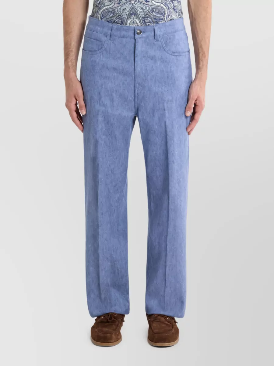 Etro Linen Cotton Denim Trousers