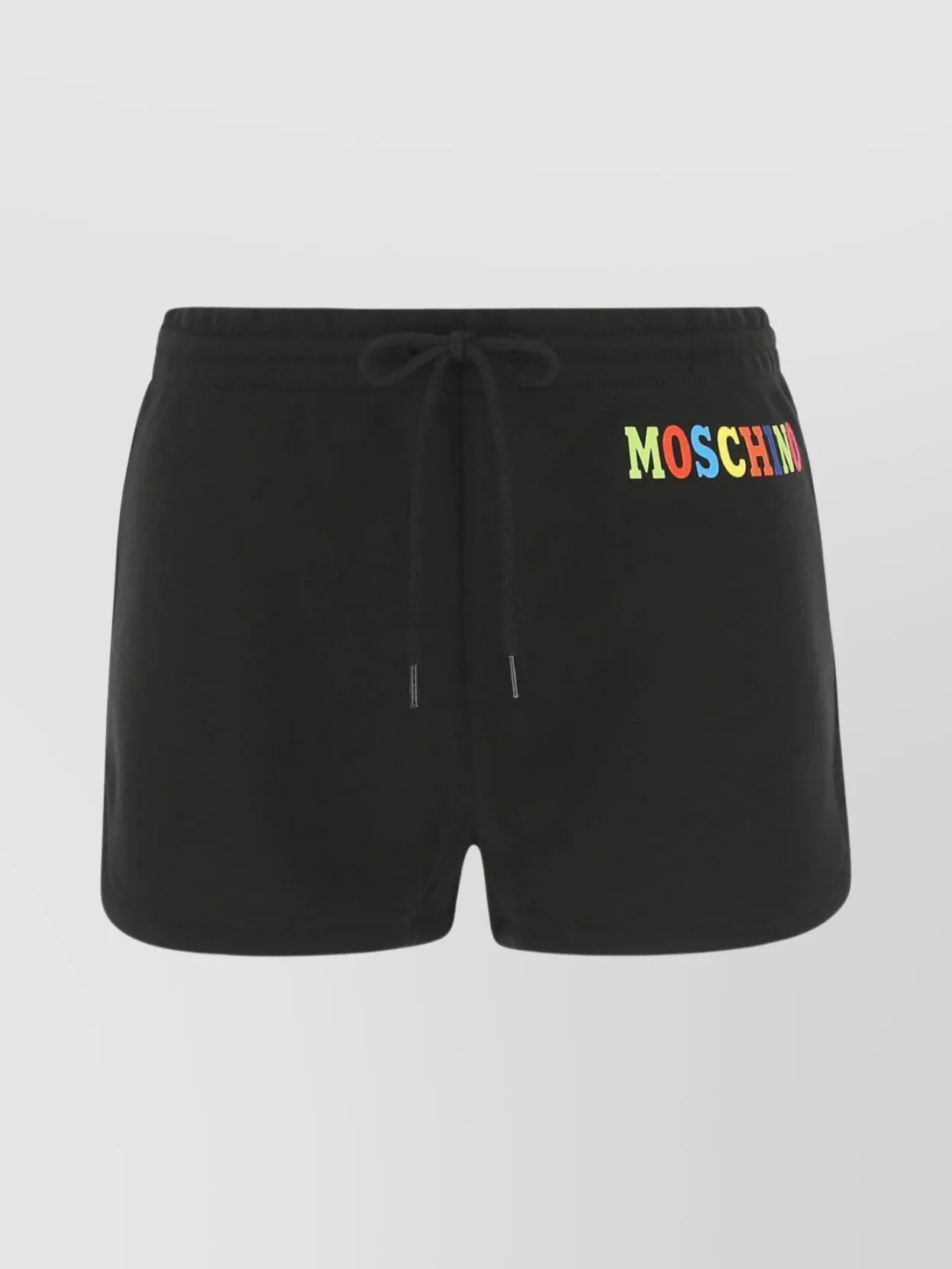Shop Moschino Cotton Shorts With Elastic Waistband And Side Pockets