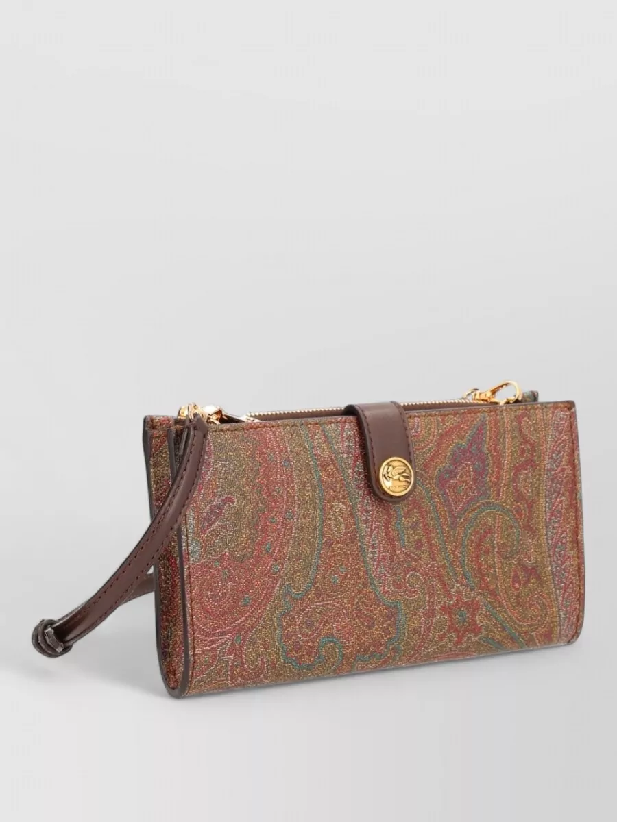 Etro Shoulder Bag Paisley Pattern Gold Tone Hardware