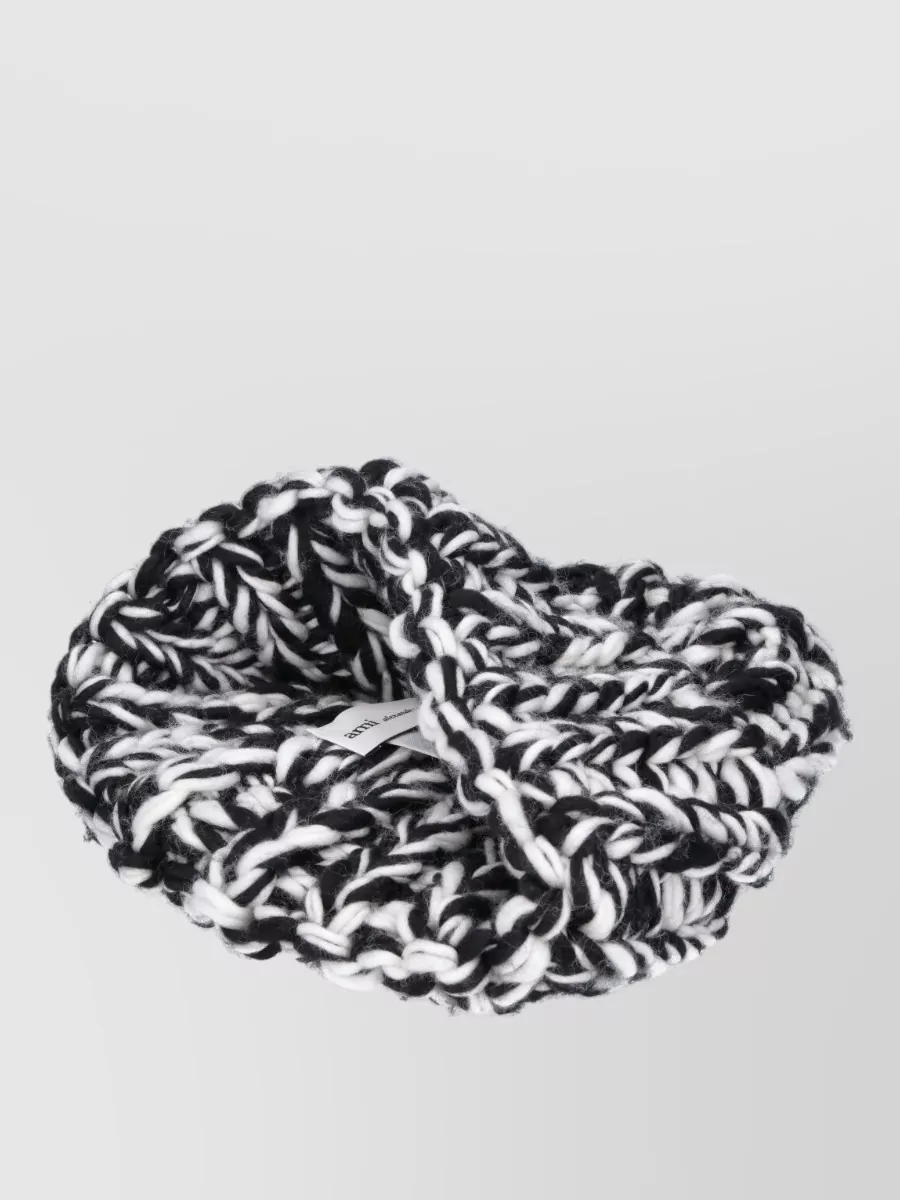 Ami Paris Wool Chunky-Knit Oversized Beanie