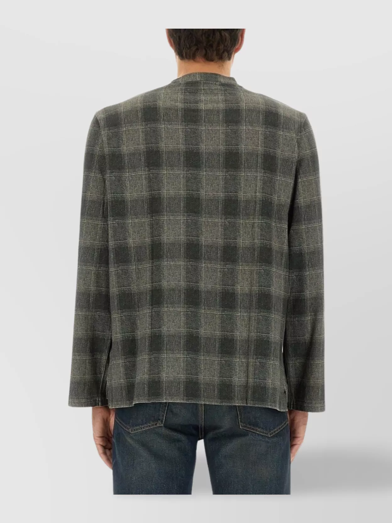 Our Legacy Long Sleeve Checked Pattern T-shirt In Gray