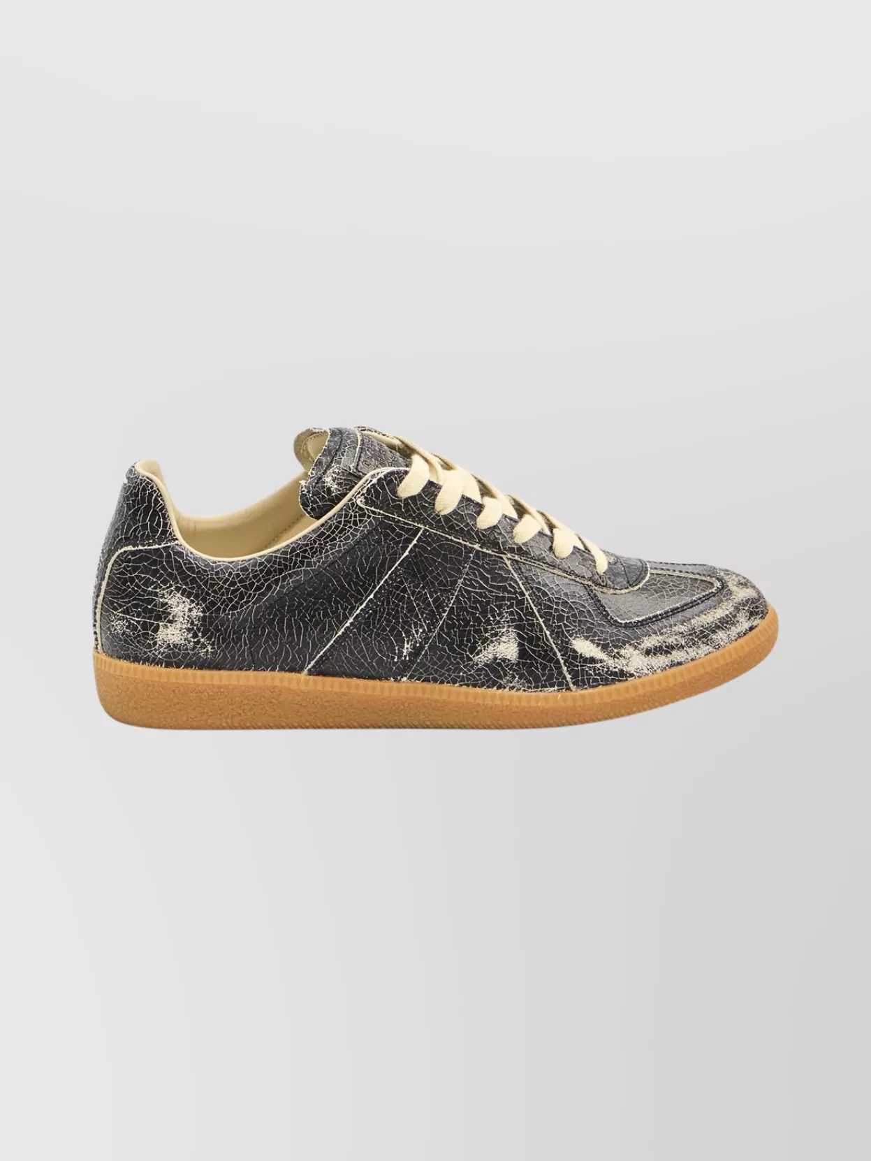 Maison Margiela Distressed Calf Leather Italian Sneakers