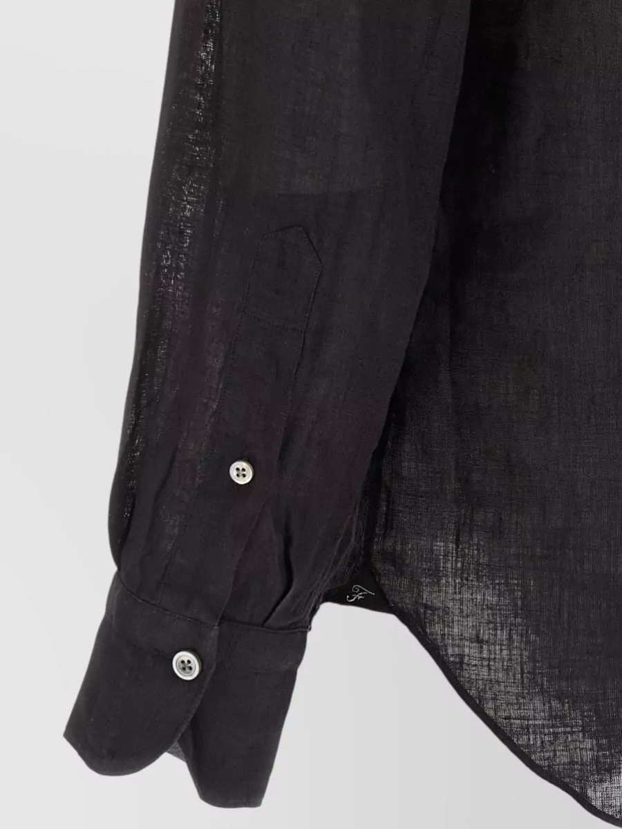 Finamore Linen Long-Sleeve Shirt