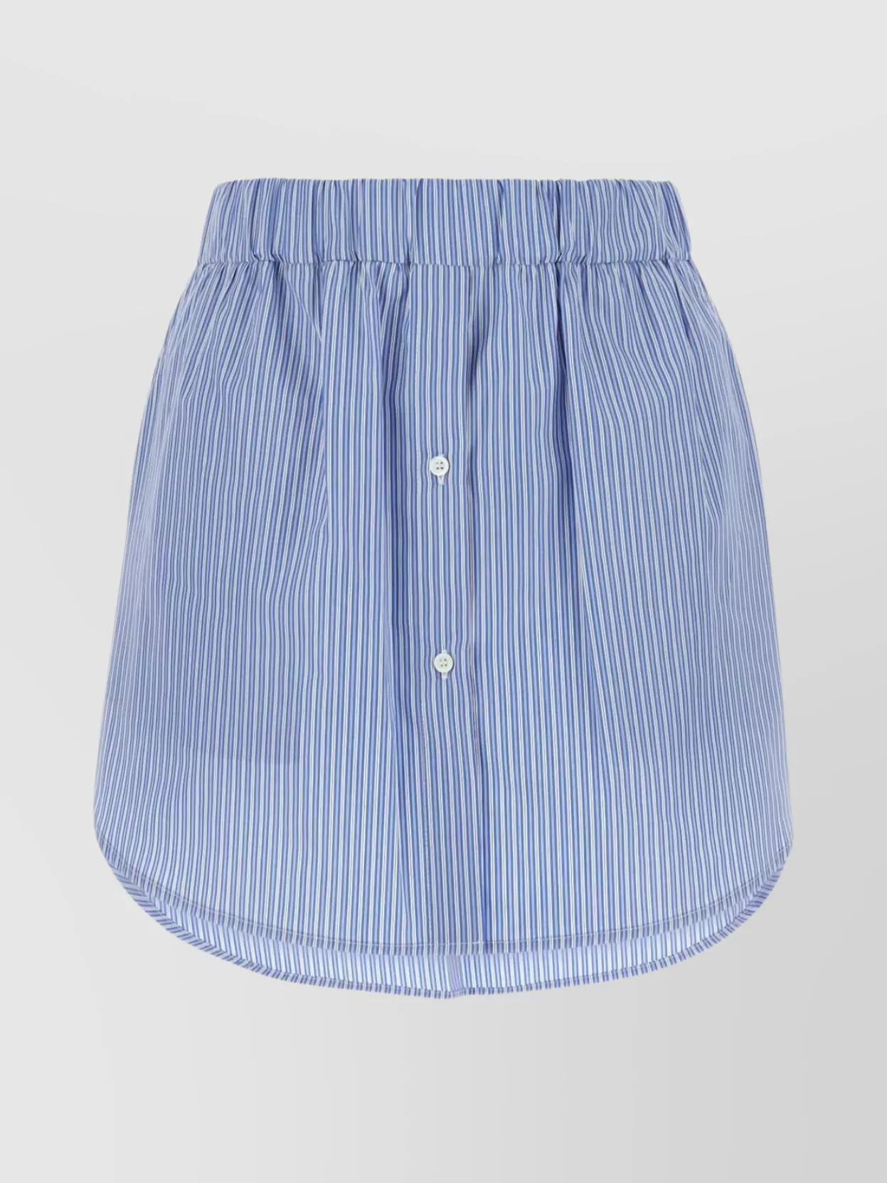 LOEWE STRIPED COTTON SKIRT WITH ELASTIC WAISTBAND AND BUTTON DETAIL