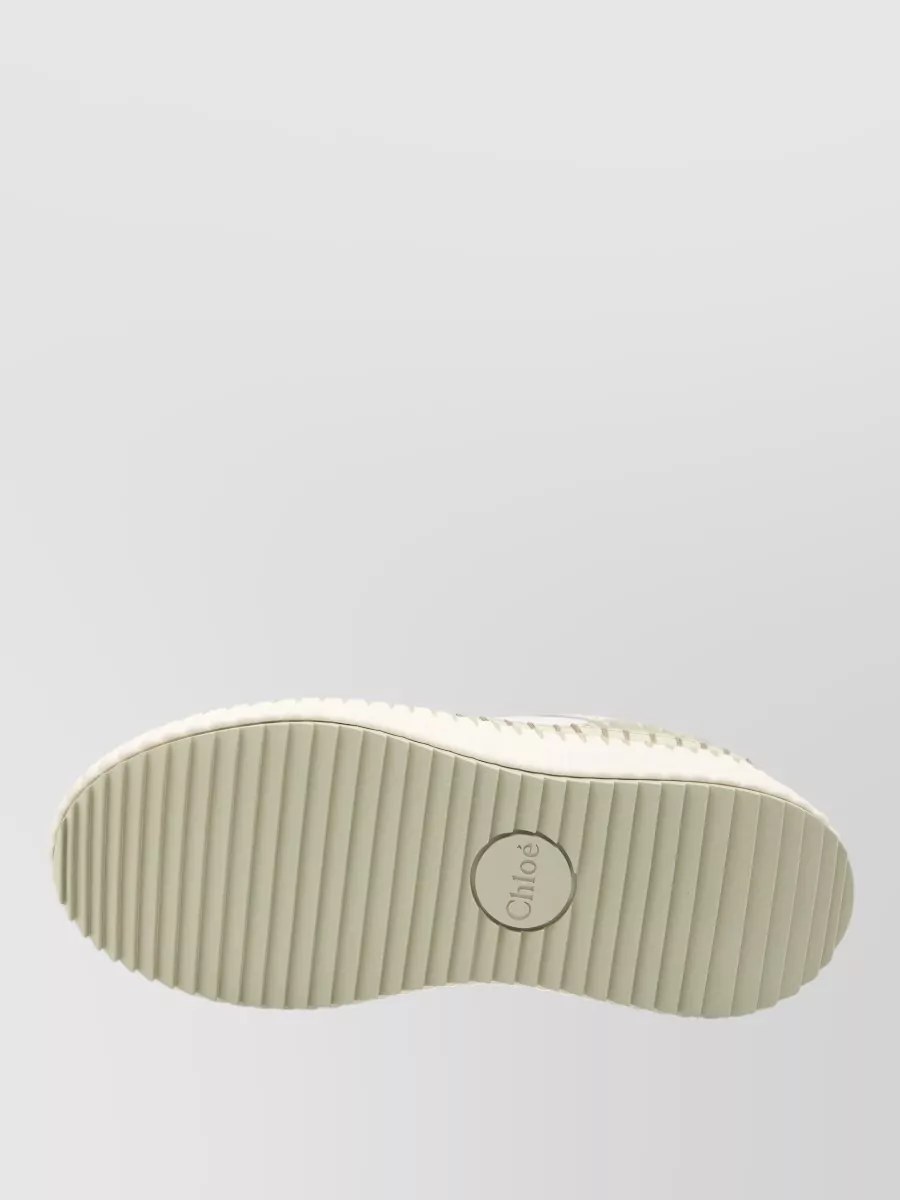 Chloé Leather Wedge Low-Top Sneakers