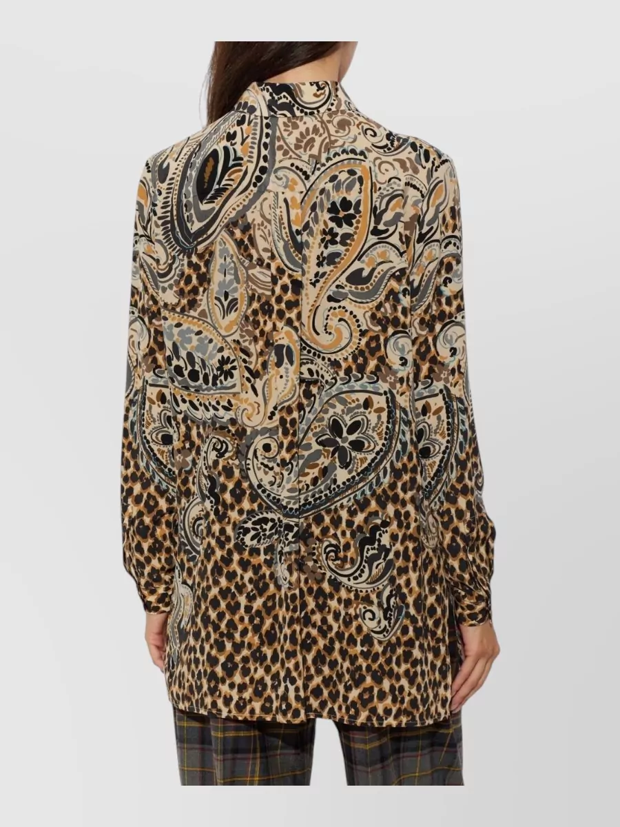 Etro Silk Printed Long Relaxed-Fit Blouse
