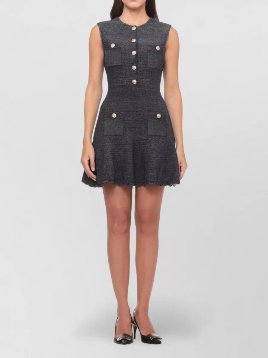 Self-Portrait Sleeveless Denim Mini Dress