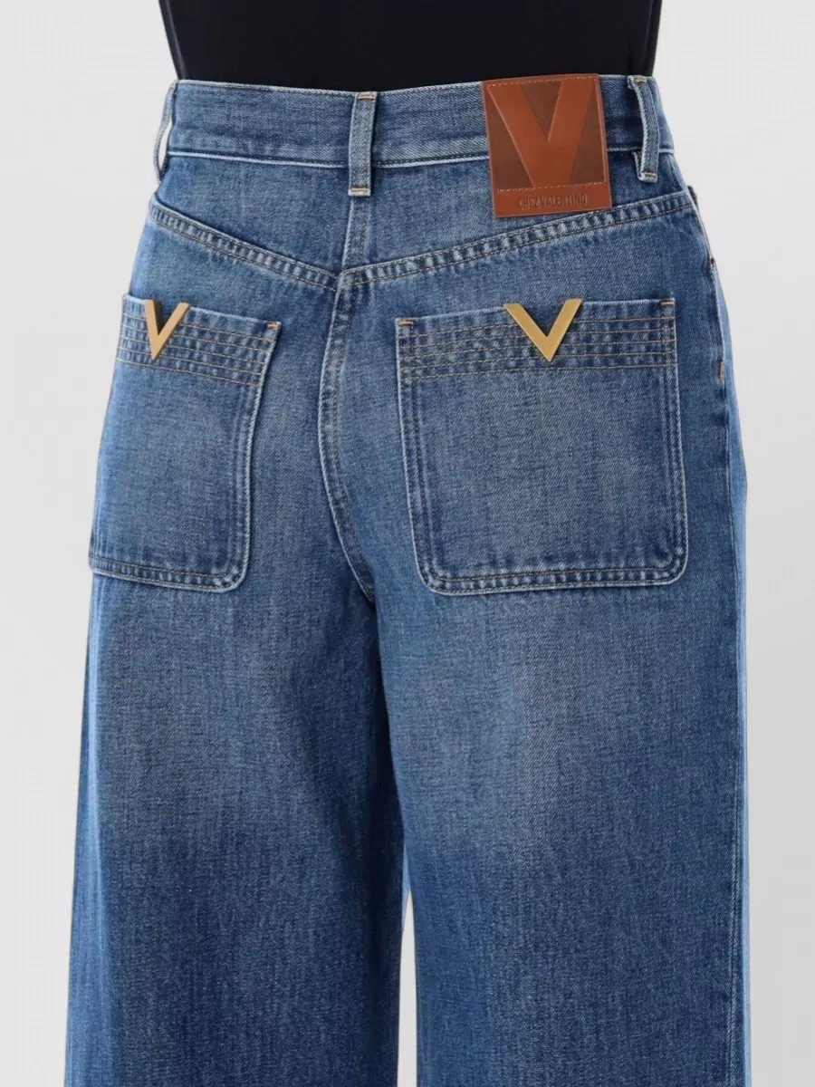 Valentino Garavani Denim Mid-Rise Wide-Leg Trousers